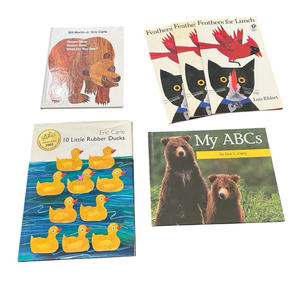 Children's Book Set by Eric Carle & Lois Ehlert with colorful illustrations